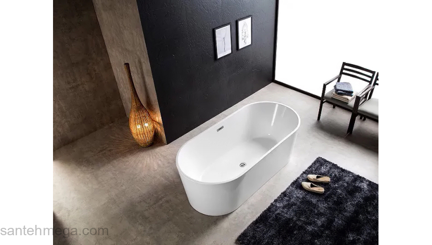 Ванна акриловая Azario BRISTOL 1700х800х580, свободностоящая, в комплекте с сифоном и металлической рамой, BRI17080. Фото