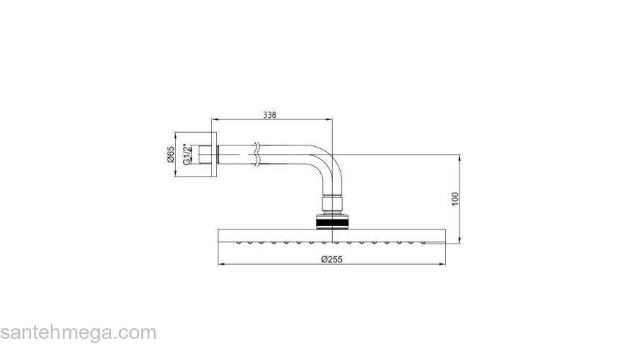 Верхний душ с душевым кронштейном ECA Myra 102145034EX. Фото