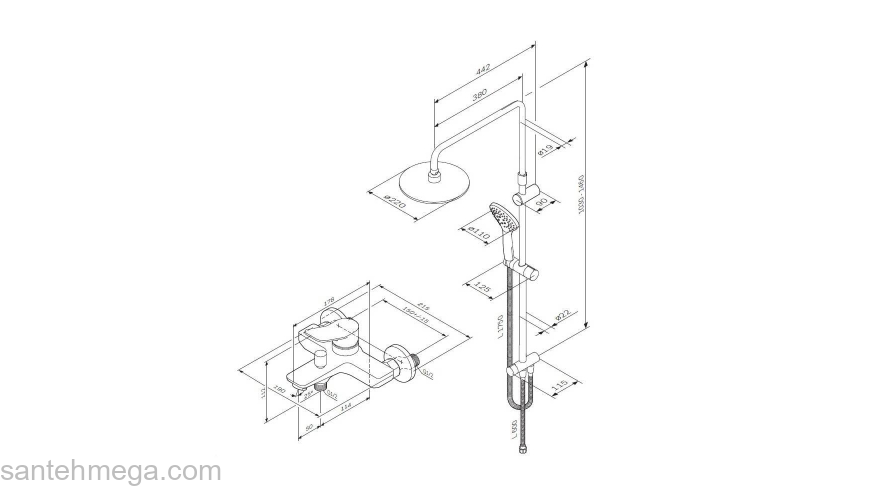 Душевая система ShowerSpot AM.PM X-Joy F40885A34. Фото