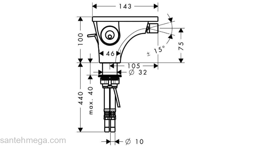 Смеситель для биде AXOR Carlton 18210000. Фото