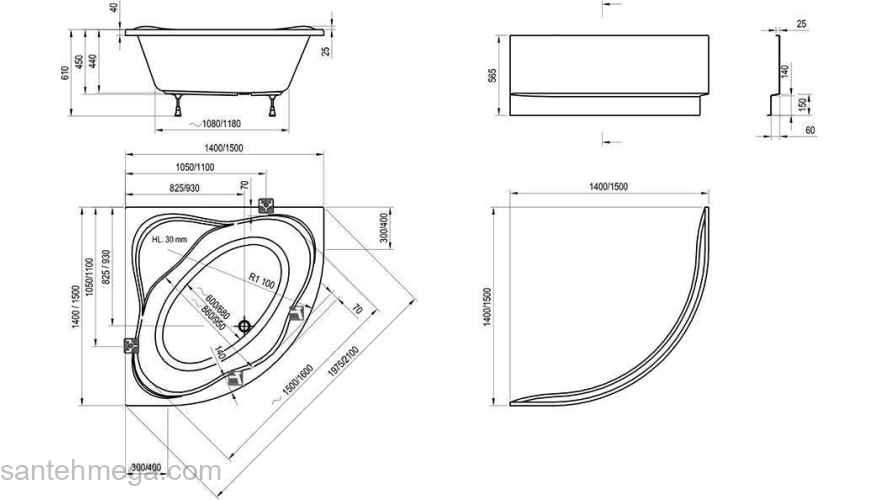 Ванна RAVAK New Day 140х140 C651000000. Фото