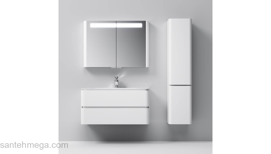 Шкаф-пенал подвесной 40 см, правый, белый глянец AM.PM Sensation M30CHR0406WG. Фото