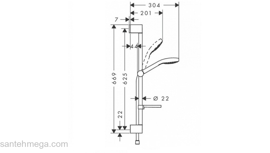 Душевой гарнитур Hansgrohe Croma Select E Vario 65см 26582400. Фото