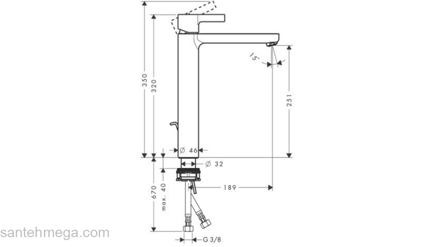 Смеситель для раковины Hansgrohe Metris S 31022000. Фото