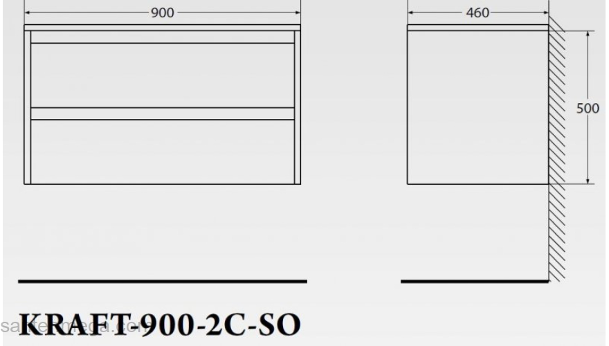 Тумба под раковину подвесная BELBAGNO KRAFT-900-2C-SO-PP Pino Pasadena. Фото
