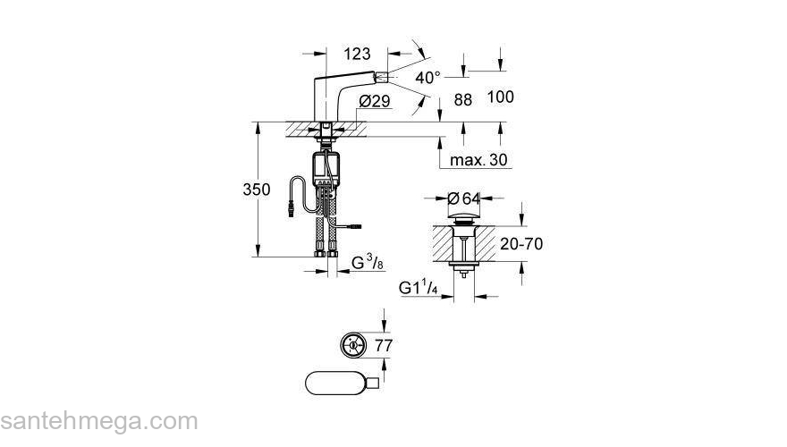 Смеситель для биде GROHE Veris F-digital 36286000. Фото