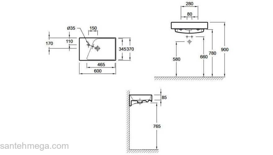 Раковина-столешница JACOB DELAFON Rhytmik 60х37 EXR112-Z-00. Фото