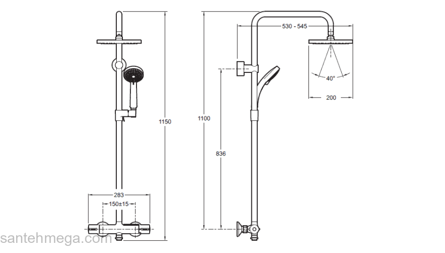 Душевая система Jacob Delafon July E5523-CP. Фото