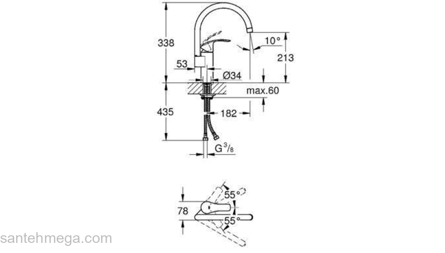 Смеситель для мойки GROHE Eurosmart New 33202002. Фото