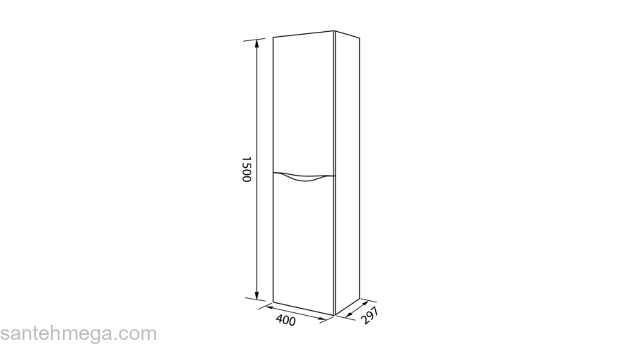 Пенал подвесной 40 см белый/золотистый дуб Cloud IDDIS CLO40Y0i97. Фото