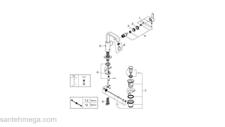 Смеситель для раковины GROHE Allure 32146000. Фото