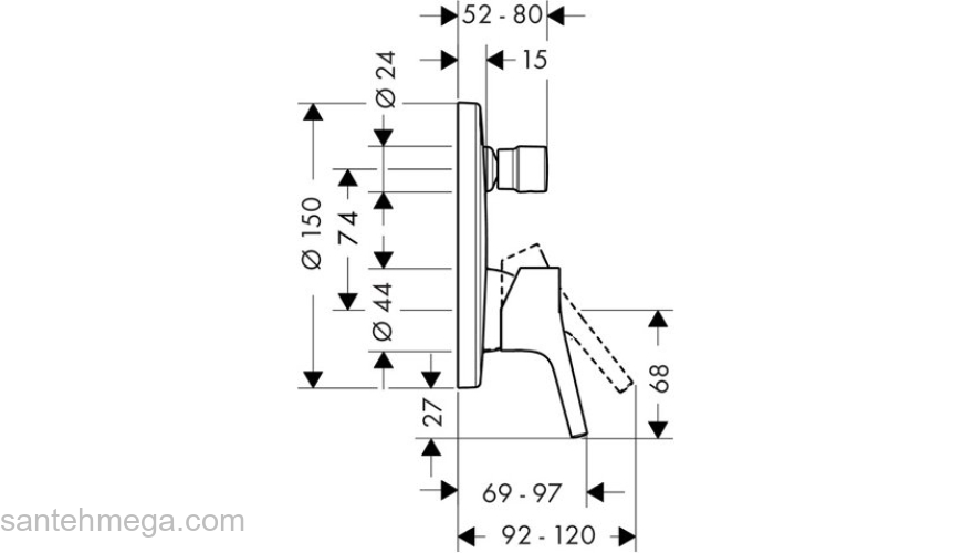 Смеситель для ванны Hansgrohe Talis S 72405000. Фото