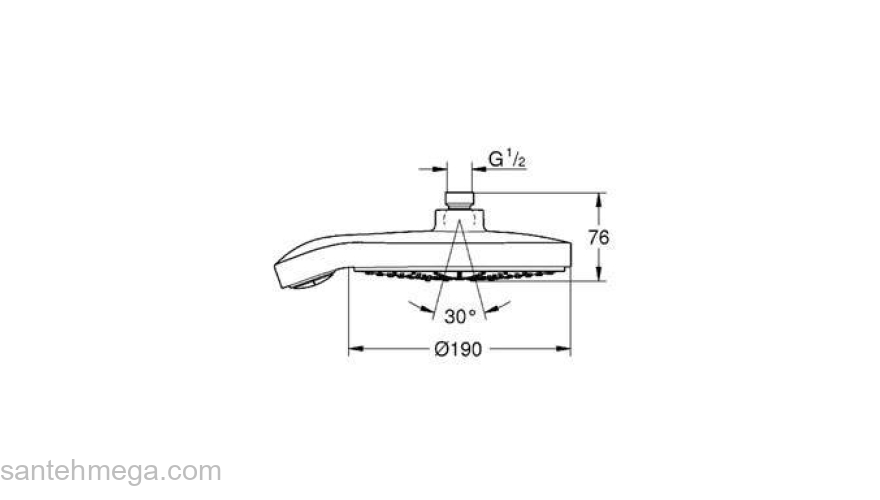 Верхний душ GROHE Power&Soul 27765000. Фото