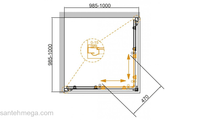 Душевой угол CEZARES Giubileo GIUBILEO-A-2-100-SCORREVOLE-CP-G. Фото