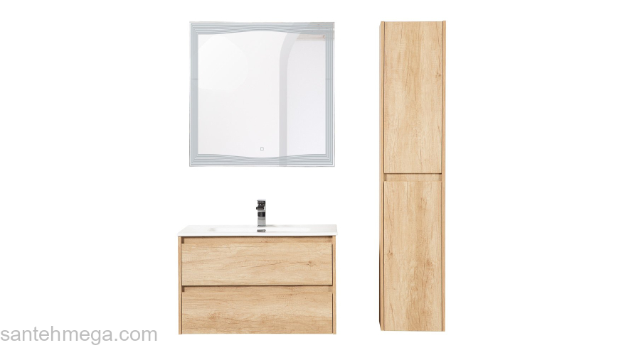 Тумба под раковину подвесная BELBAGNO KRAFT-800-2C-SO-RNN Rovere Nebrasca Nature. Фото