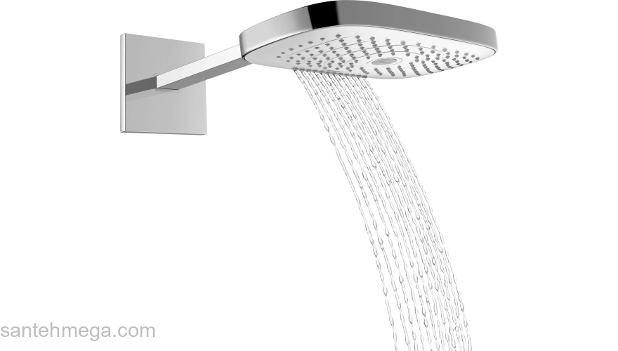 Верхний душ Hansgrohe Raindance Select Е 300 3jet белый/хром 26468400. Фото