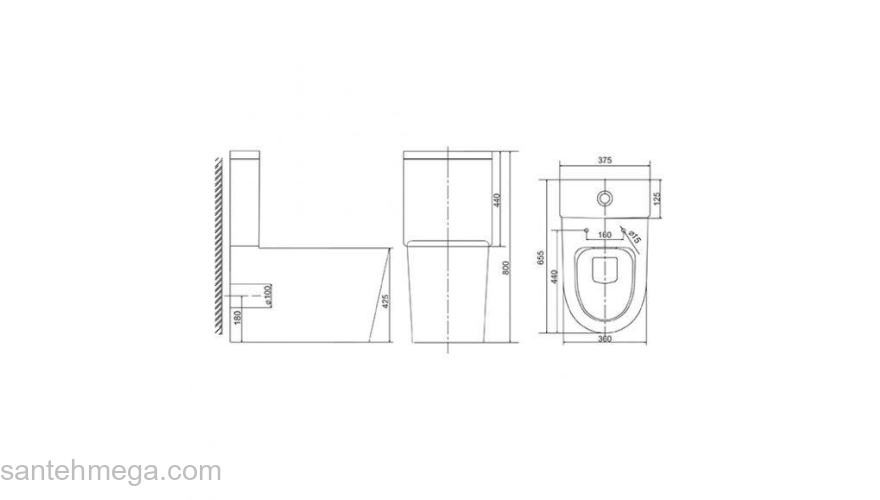 SOLE TORR Безободковый унитаз-компакт с сиденьем Soft-close. Фото