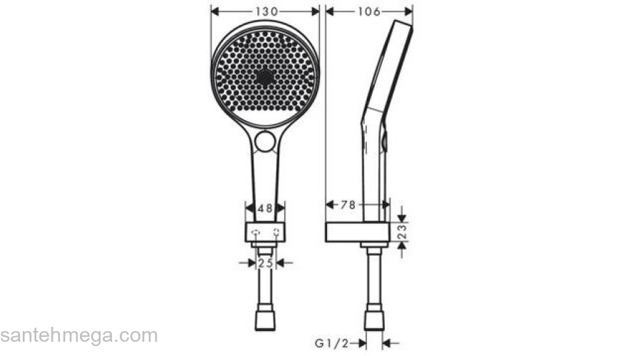 Ручной душ Hansgrohe Rainfinity 1 30 3jet 26864000 хром. Фото