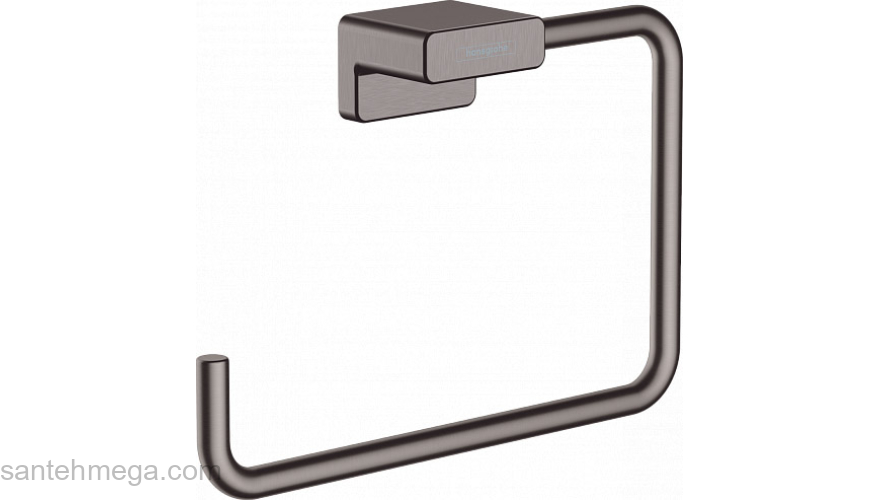 Кольцевой держатель полотенец AddStoris Hansgrohe 41754340, шлифованный черный хром для ванной комнаты. Фото