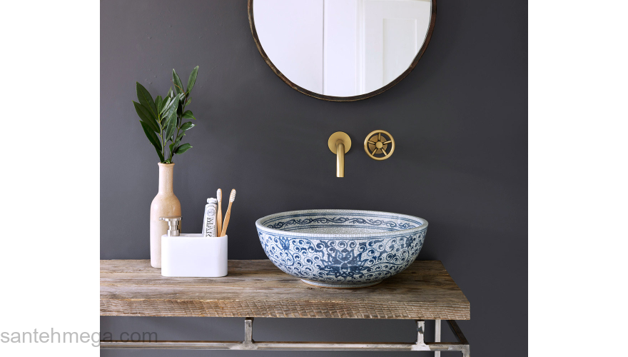 Раковина накладная 40х40 Bronze De Luxe Melody 2241. Фото