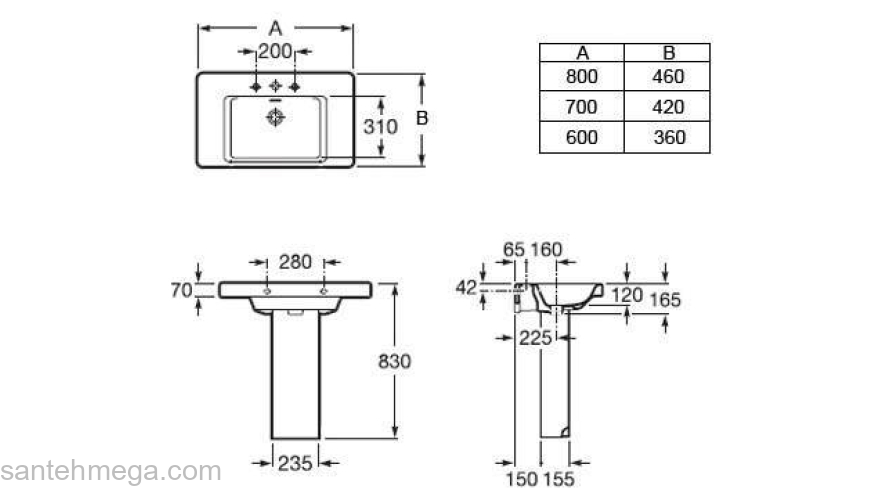 Раковина подвесная ROCA Khroma 70х48 327651000. Фото