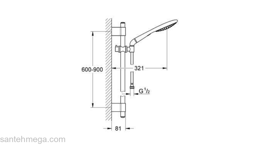 Душевой гарнитур GROHE Rainshower Solo 27273001. Фото