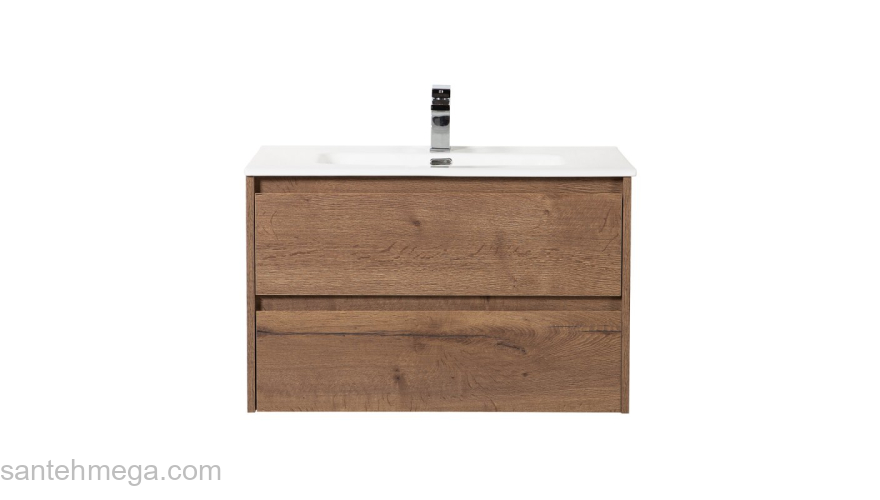 Тумба под раковину подвесная BELBAGNO KRAFT-800-2C-SO-RT Rovere Tabacco. Фото