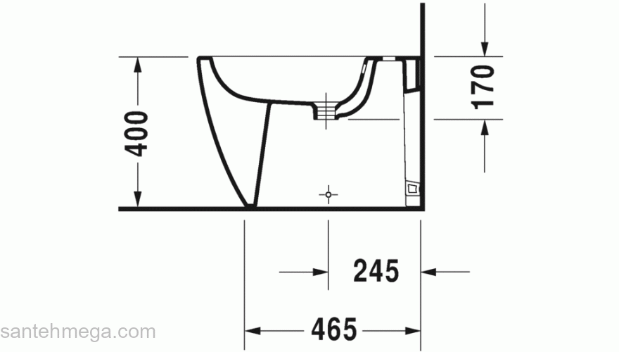 Биде напольное DURAVIT ME by Starck 2289100000. Фото