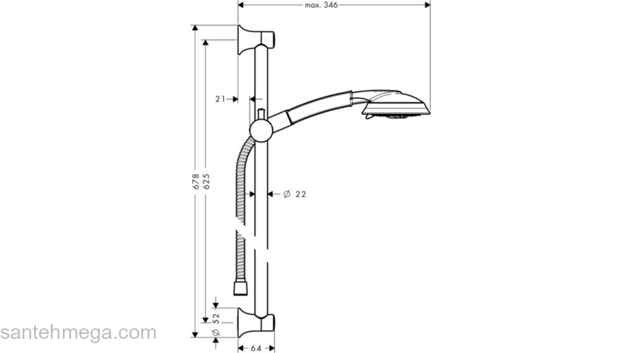 Душевой гарнитур Hansgrohe Raindance Classic 100 AIR 3jet хром/золото 27843090. Фото