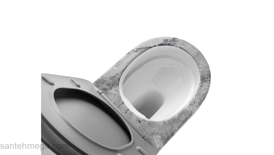 Унитаз подвесной безободковый EVA GOLD EG505Gray Серый Мрамор. Фото