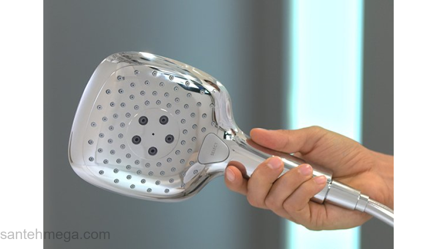 Ручной душ Hansgrohe Raindance Select E 150 3jet белый/хром 26550400. Фото