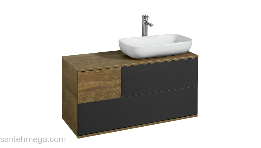 Тумба под раковину подвесная AQUATON Терра 105 Дуб Кантри/Антрацит 1A246901TEKA0. Фото