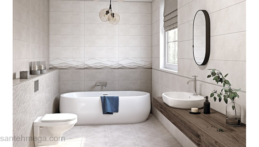 CERSANIT HIU522D-53 Плитка облицовочная Haiku 250х750 светло-серый рельеф. Фото