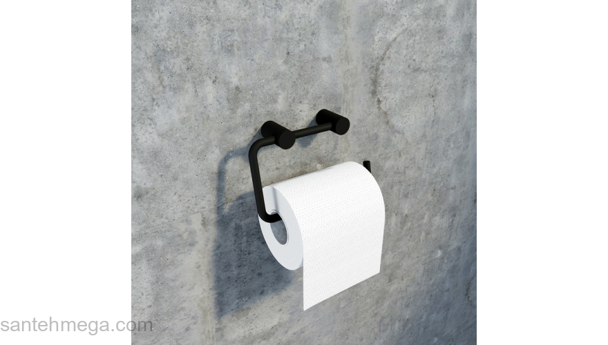 Держатель для туалетной бумаги без крышки сплав металлов Petite черный матовый IDDIS PETBL00i43 для ванной комнаты. Фото