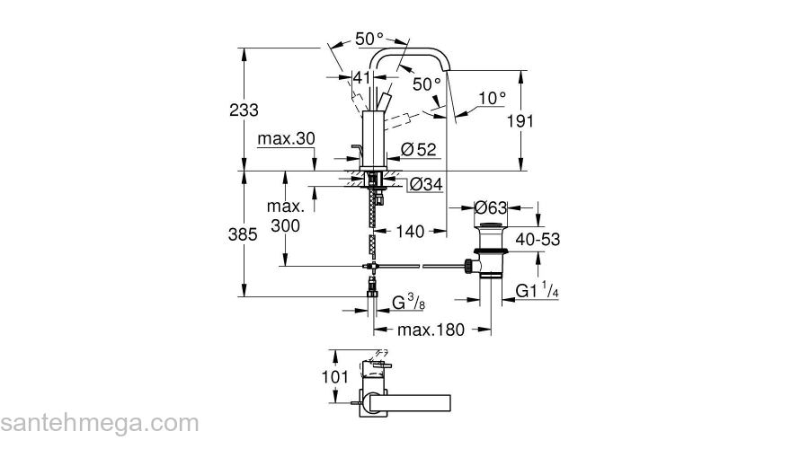Смеситель для раковины GROHE Allure 32146000. Фото