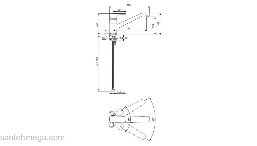 Смеситель для кухни IDEAL STANDARD Ceraplan III B0722AA. Фото