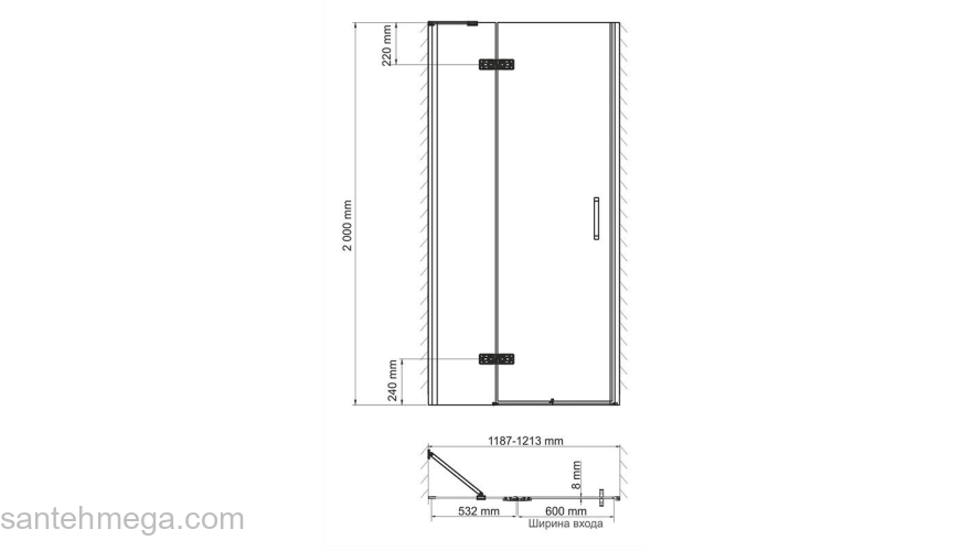 Душевая дверь WASSERKRAFT  Aller 10H05L. Фото