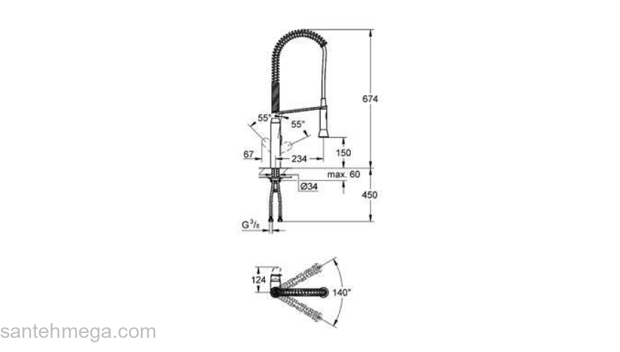 Смеситель для мойки GROHE K7 32950DC0. Фото