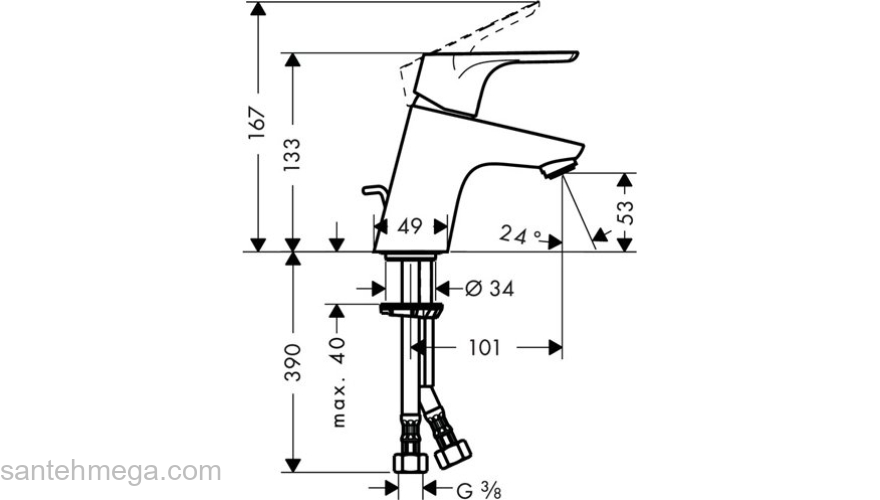 Смеситель для раковины Hansgrohe Focus E2 31730000. Фото