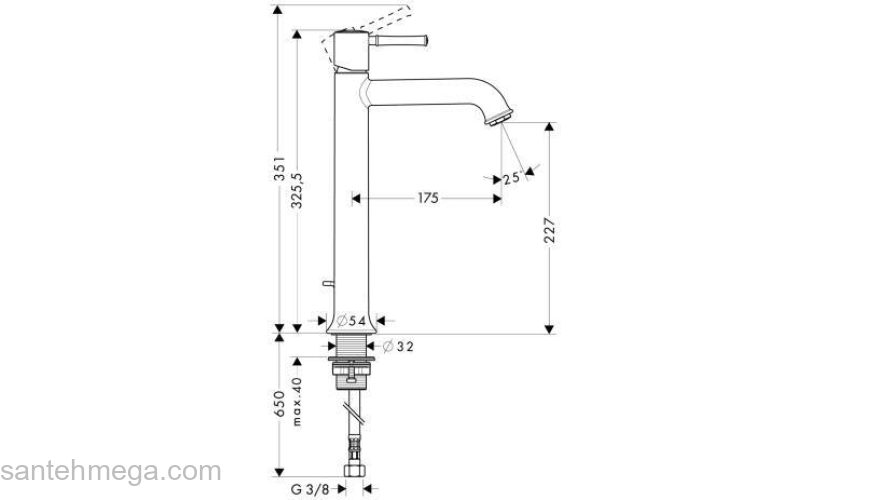 Смеситель для раковины HANSGROHE Talis Classic 14116000. Фото