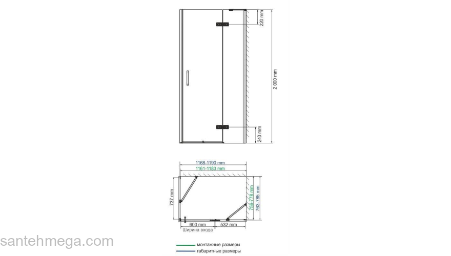 Душевой уголок WASSERKRAFT Aller 10H06R BLACK. Фото