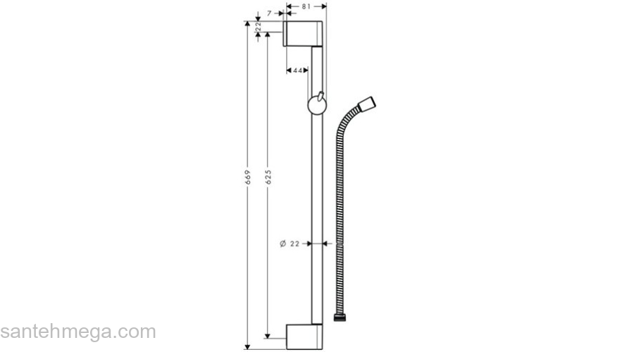 Штанга для душа Hansgrohe Crometta 0.65m 27615000. Фото