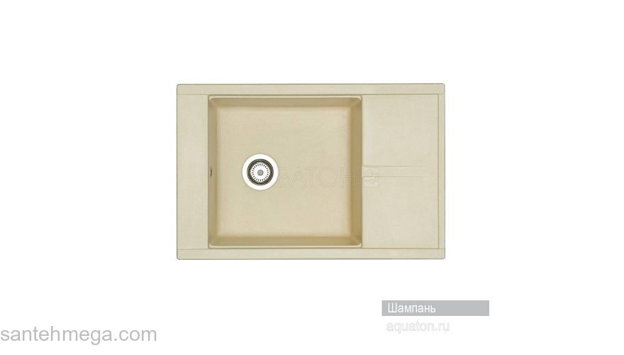 Мойка для кухни Акватон Делия 78 прямоугольная с крылом шампань 1A715132DE290. Фото