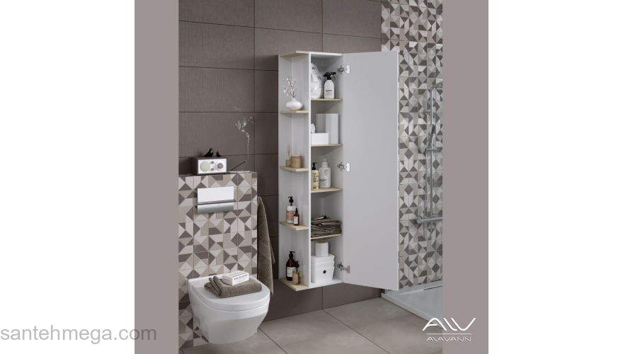 Шкаф-пенал ALAVANN Univers 40 с открытыми полками. Фото