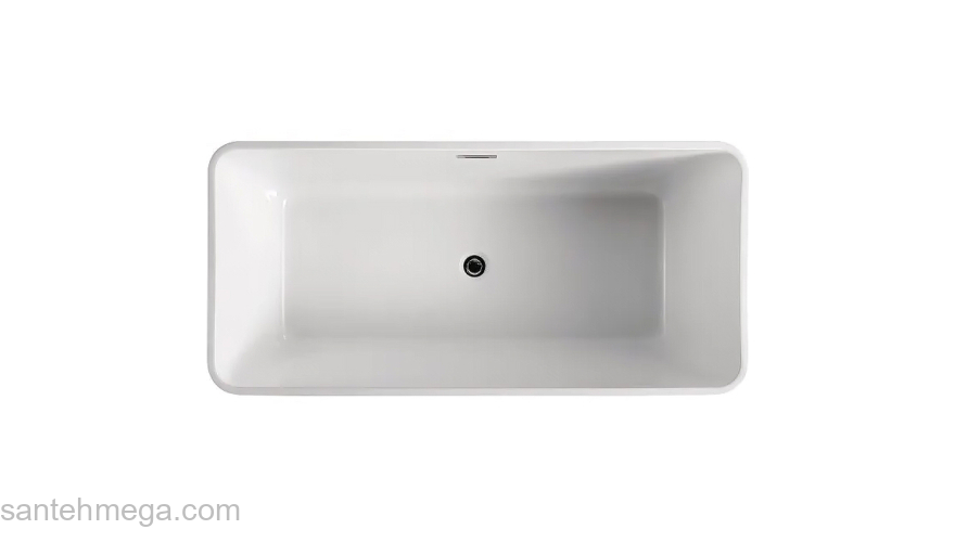 Ванна акриловая Azario LINCOLN 1600х800х580, свободностоящая, в комплекте с сифоном и металлической рамой LIN16080. Фото