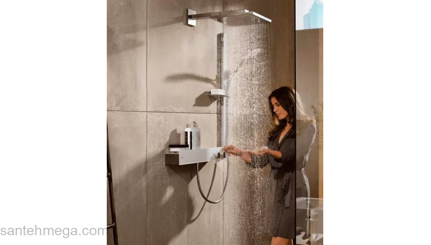 Верхний душ с держателем Hansgrohe Raindance E 300 1jet 26238990 золото. Фото