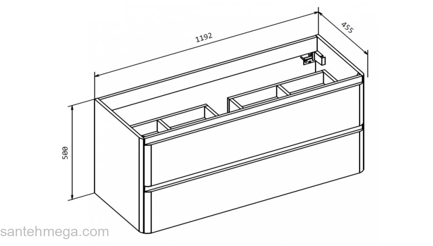 Тумба под раковину подвесная BELBAGNO ALBANO-1200-2C-SO-CVG Cemento Verona Grigio. Фото