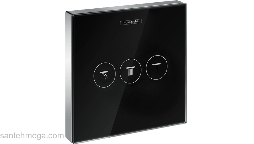 Модуль Hansgrohe ShowerSelect с 3 запорными клапанами, стеклянный 15736600. Фото