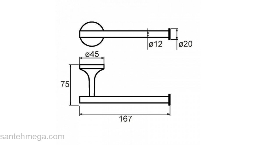 Полотенцедержатель сплав металлов Magellan Milardo MAGSM00M52 для ванной комнаты. Фото
