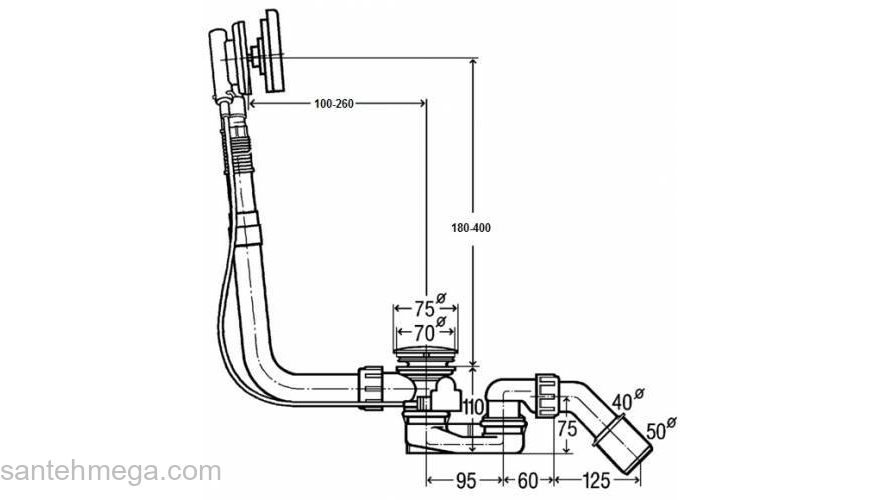 Слив-перелив с наливом VIEGA Multiplex Trio Visign MТ9 723347. Фото
